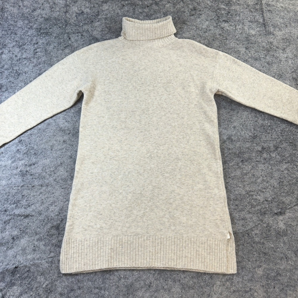 Zara Girls Soft Knit Turtleneck Sweater Dress Size 11-12 Multicolor Cream